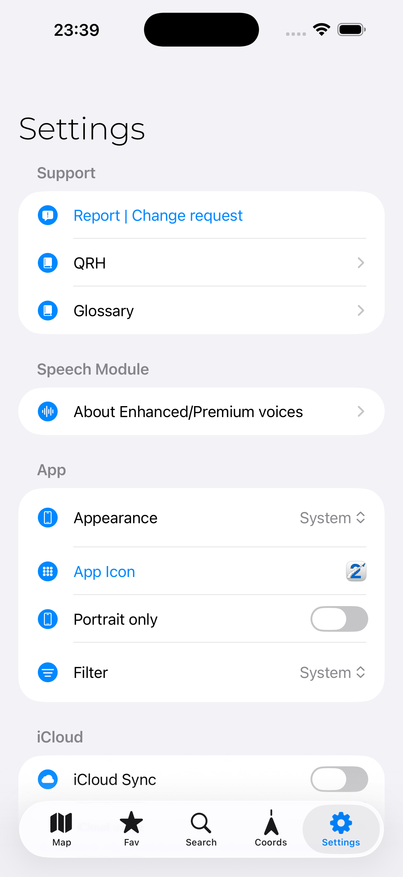 good2way settings screen
